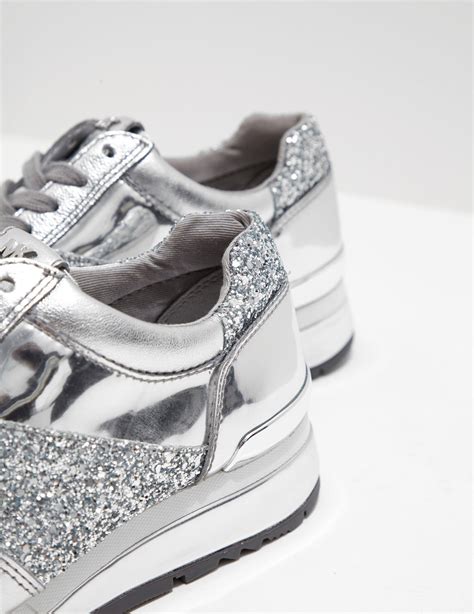 michael kors silver sneakers women